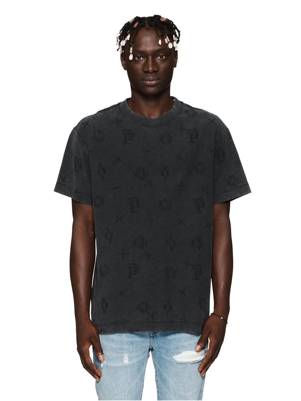 PURPLE BRAND TYPE MONOGRAM T-SHIRT - BLACK